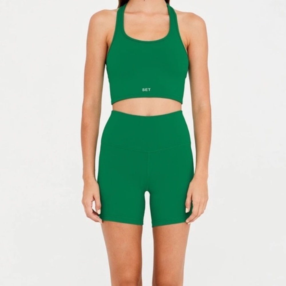 SET ACTIVE sportbody racer tank bra and biker short